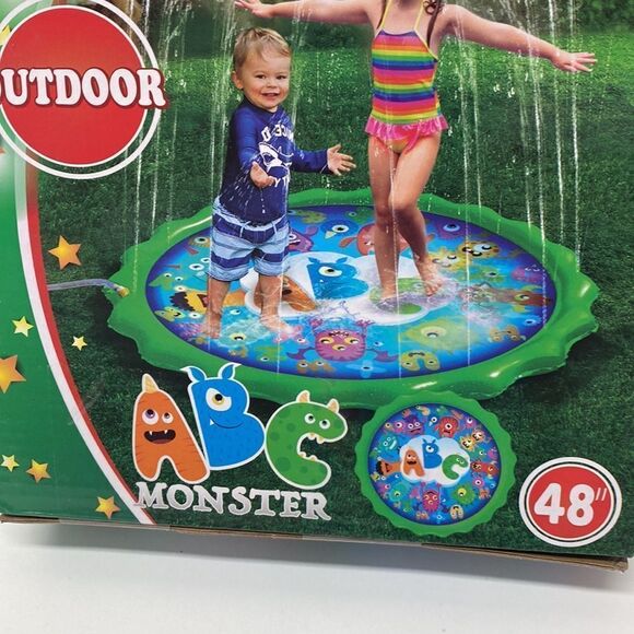 🔥splash buddies sprinkler mat Abc monster  48”New - Picture 3 of 6